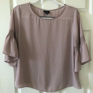 Dusty pink top with bell sleeves